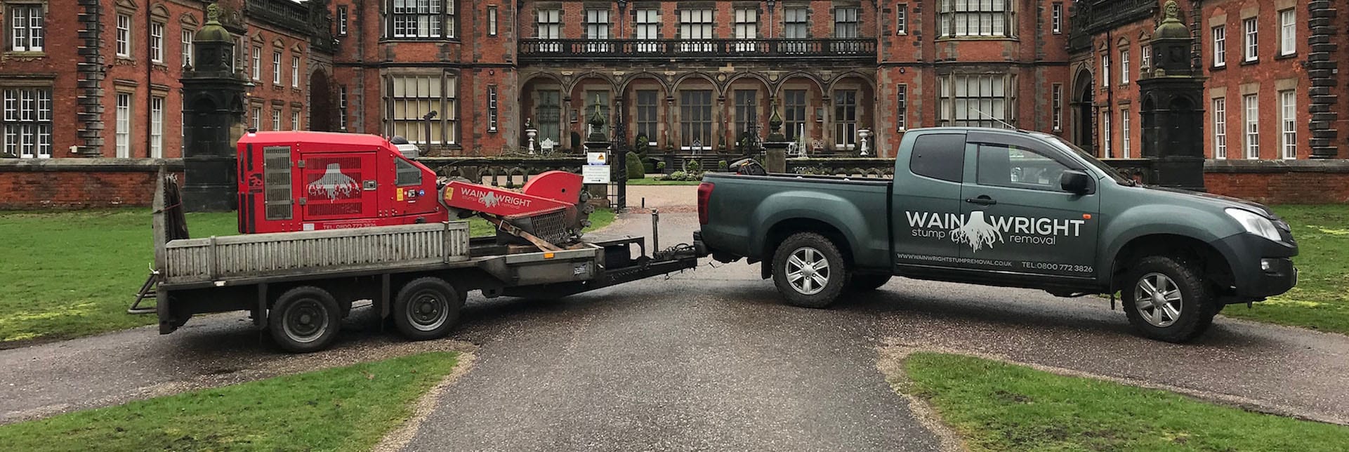 Stump Grinding at Capesthorn Hall, Chelford Knutsford Cheshire